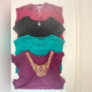 Set of four APT. 9, George, APT. 9, and No Boundaries mystery bundles tops